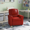Red Vinyl Kid's Recliner with Cupholder E99416