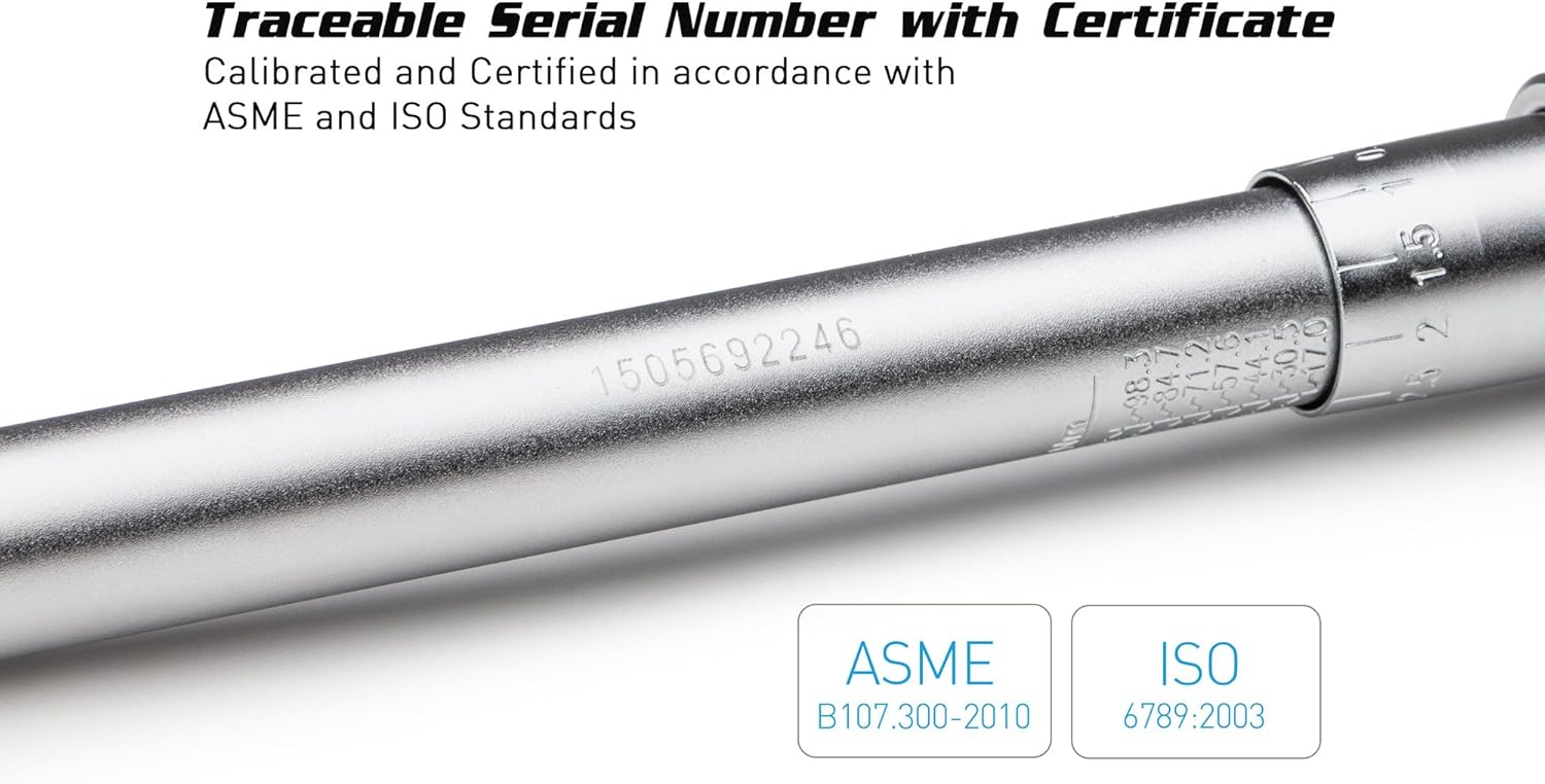 30-250 Foot Pound Industrial Torque Wrench, 1/2" Drive, Matte Chrome G103