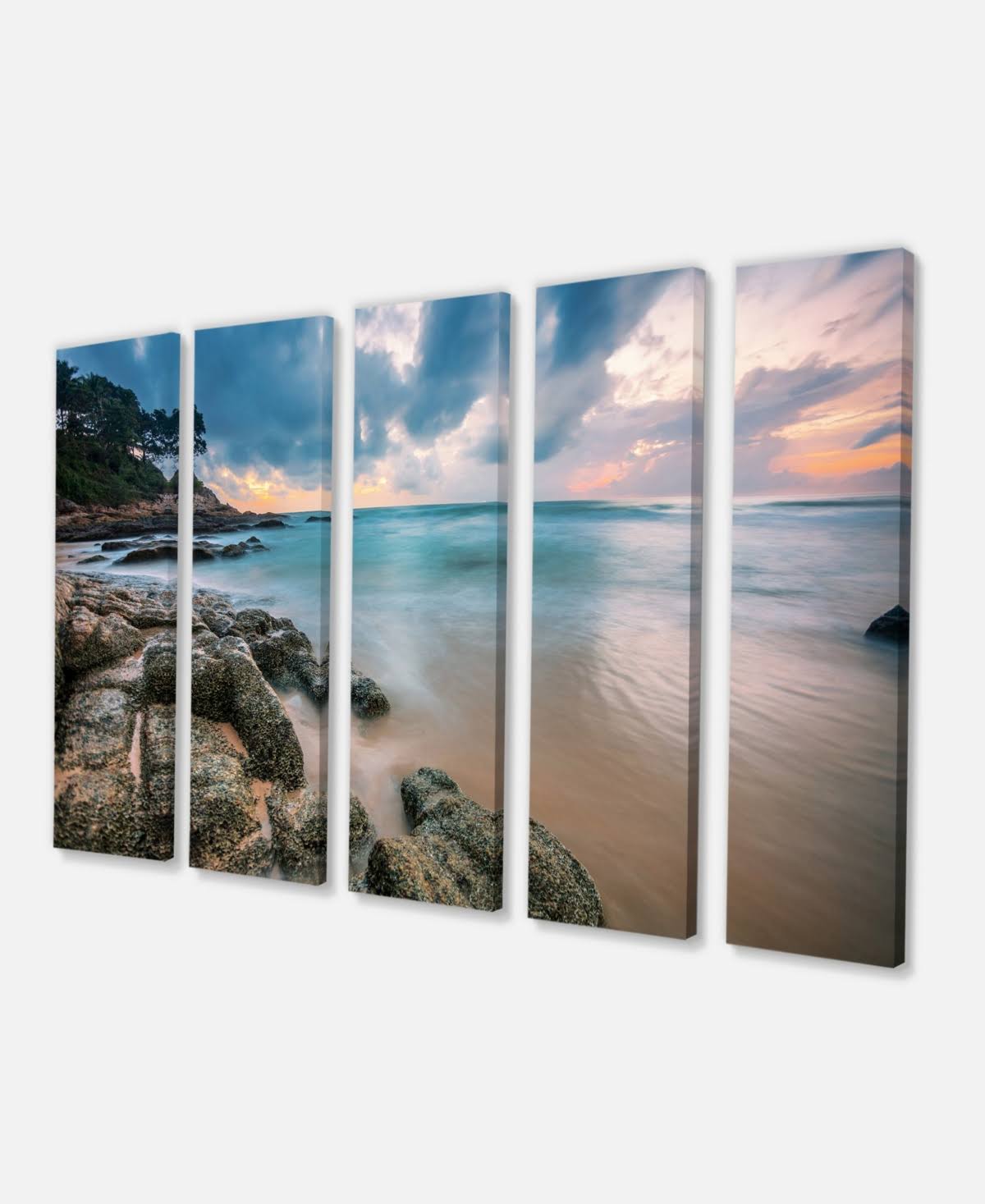 Extra Large Seascape Art Canvas (5 Piece), 60x22 x 28x22 N48960