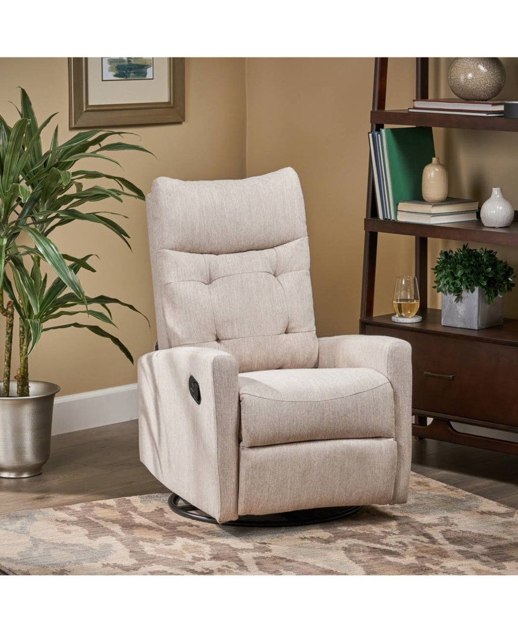 Gray and Black Contemporary Nursery Recliner W211