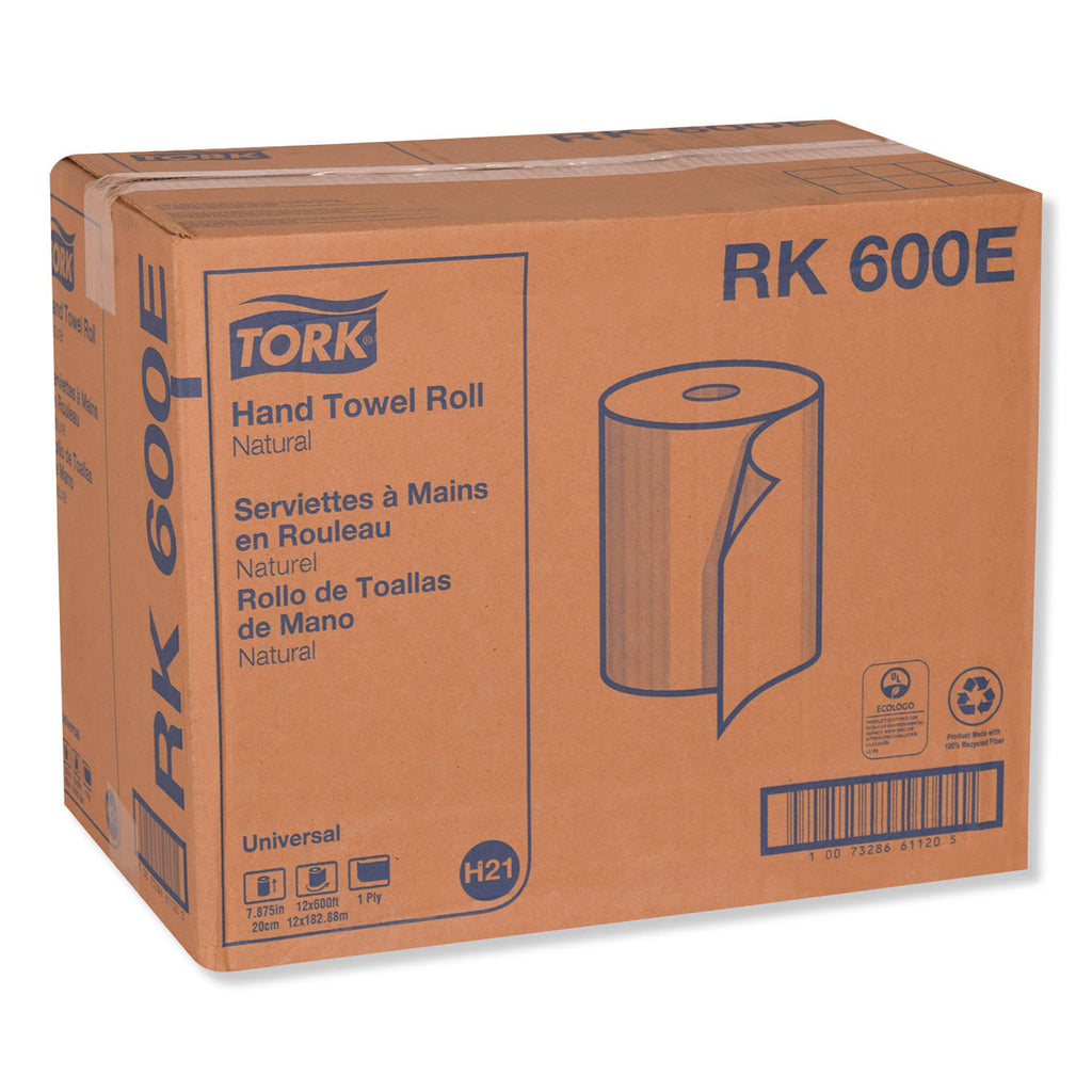 Natural 1-Ply Hardwound Roll Towel, 12/Carton Y724