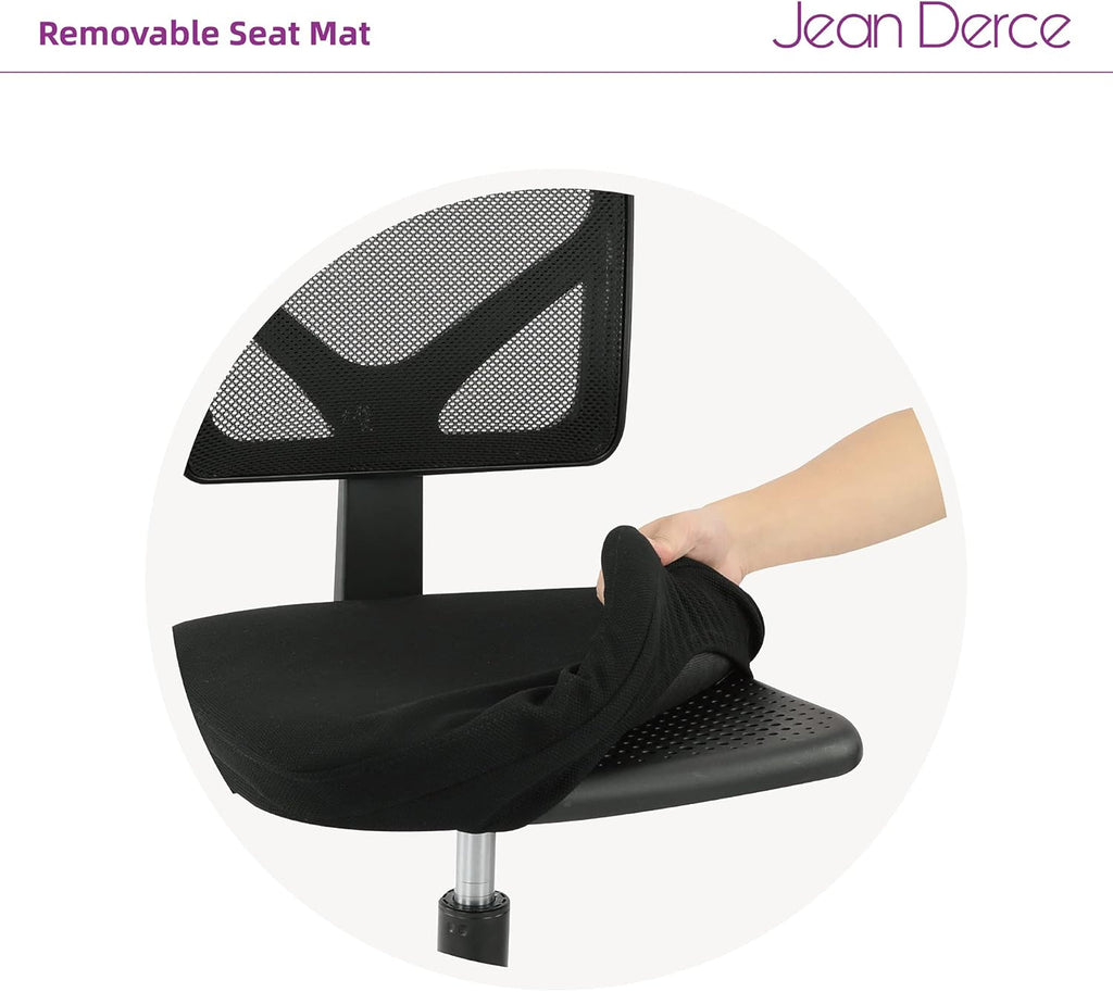 Black Armless Mesh Office Desk Chair with Swivel Casters Y44267