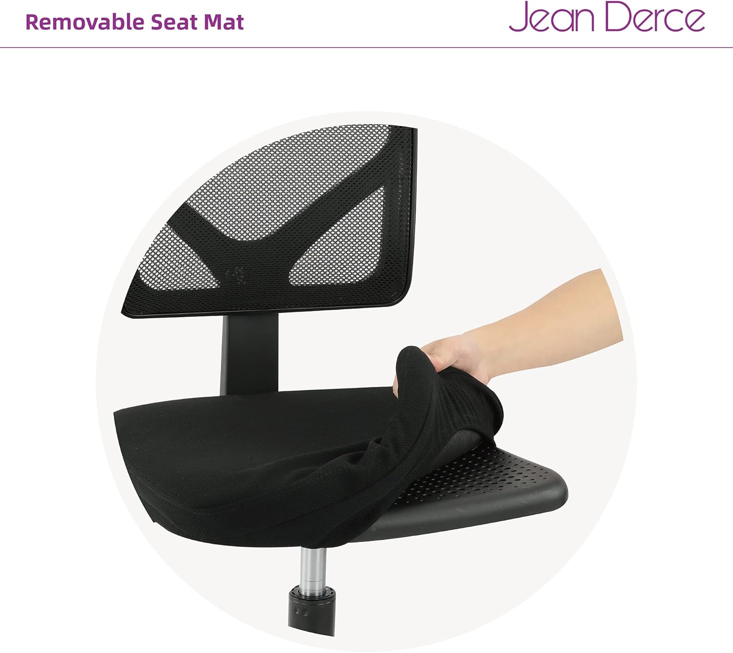 Black Armless Mesh Office Desk Chair with Swivel Casters Y44267