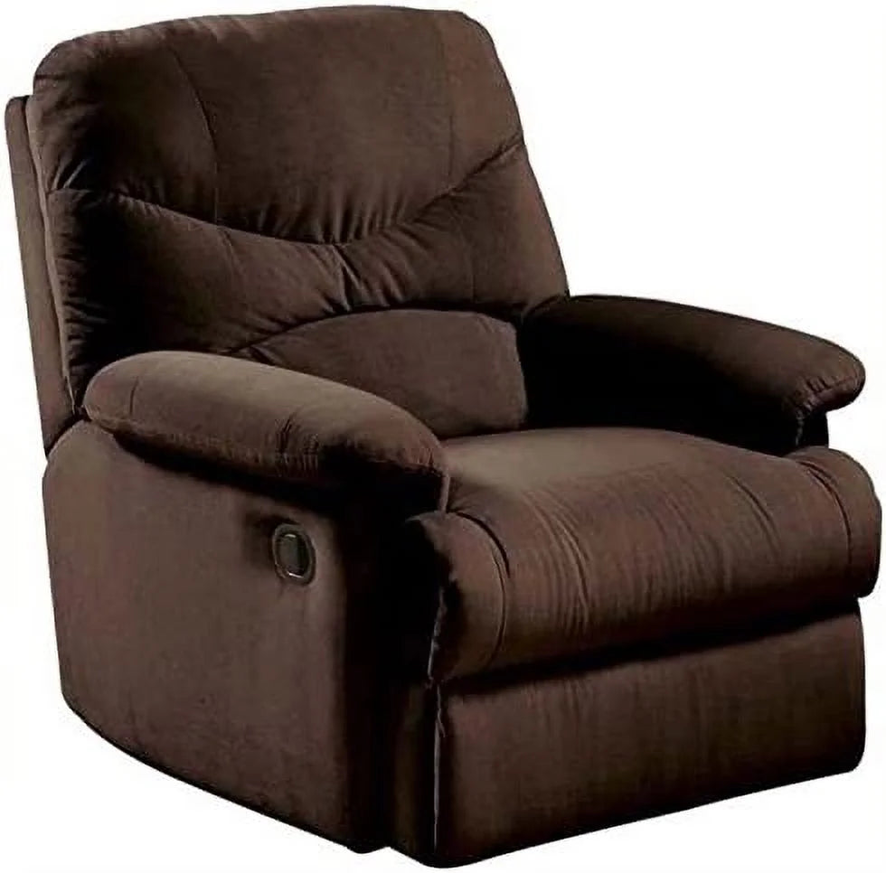 Chocolate/Brown Microfiber/Wood Recliner G1276