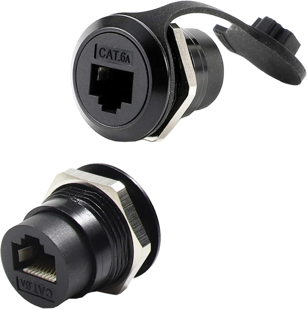 2 Pack RJ45 Panel Mount Coupler, CAT6 Female to Female Bulkhead Adapter Y86403