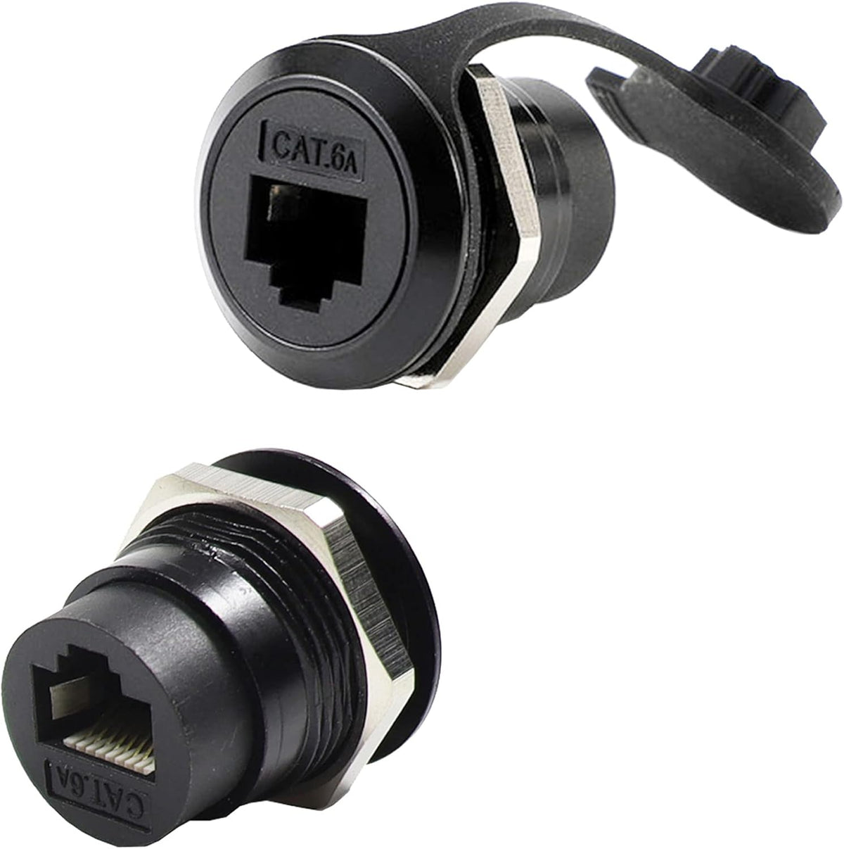 2 Pack RJ45 Panel Mount Coupler, CAT6 Female to Female Bulkhead Adapter Y86403