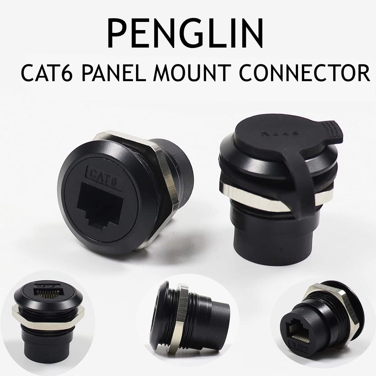 2 Pack RJ45 Panel Mount Coupler, CAT6 Female to Female Bulkhead Adapter Y86403