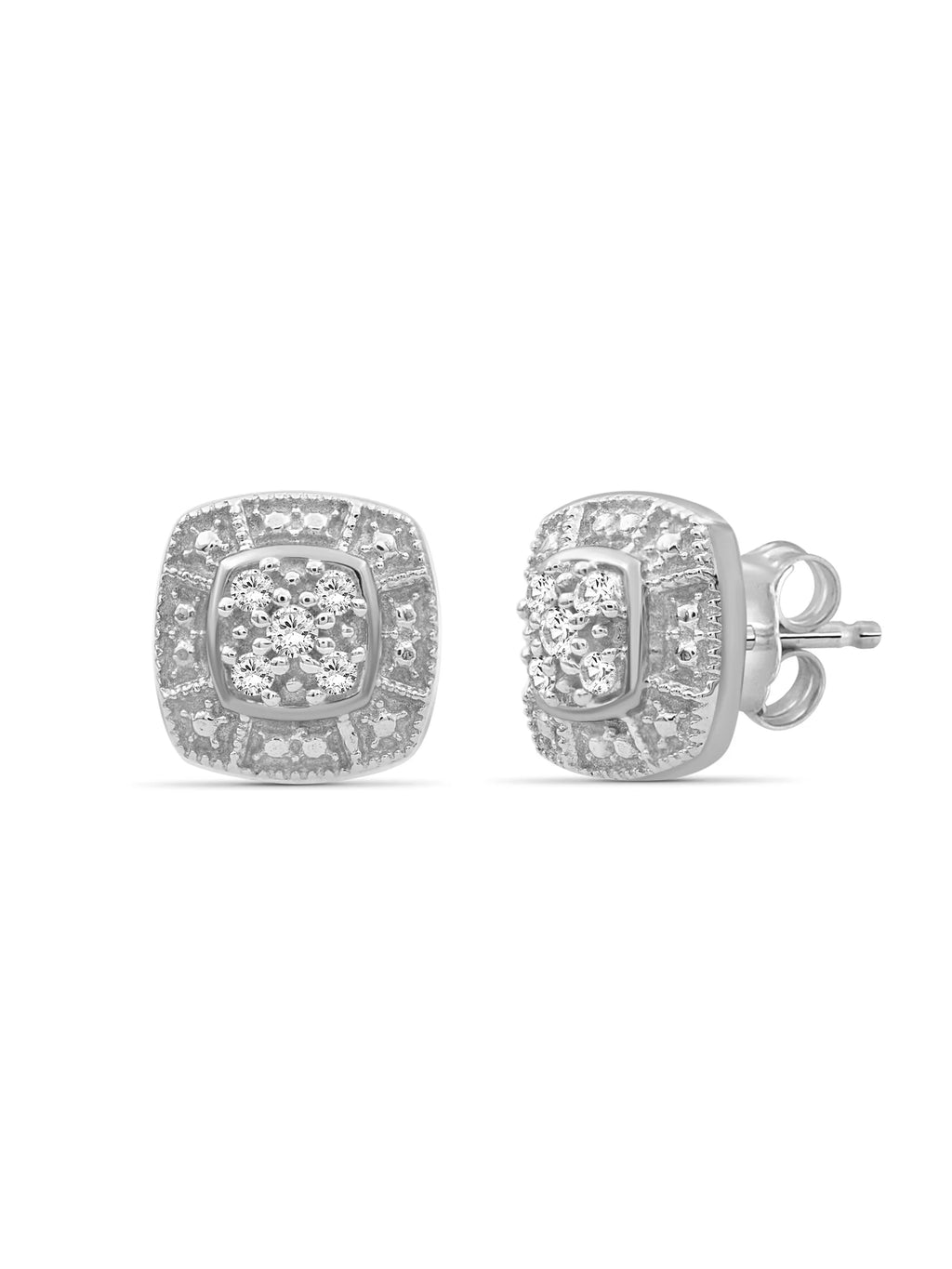 3-Piece 1/3 Carat White Diamond Sterling Silver Earrings Set, Necklace, Rings M7962