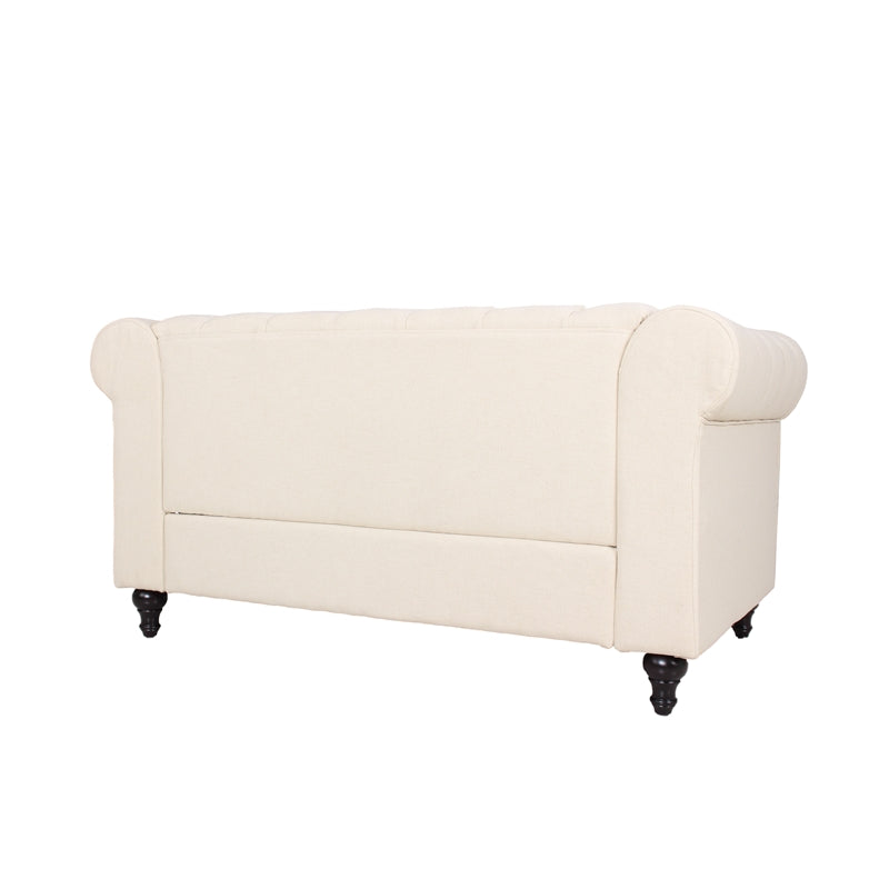 3 Piece Microfiber Sofa and 2-Loveseat Set in Cream P77166