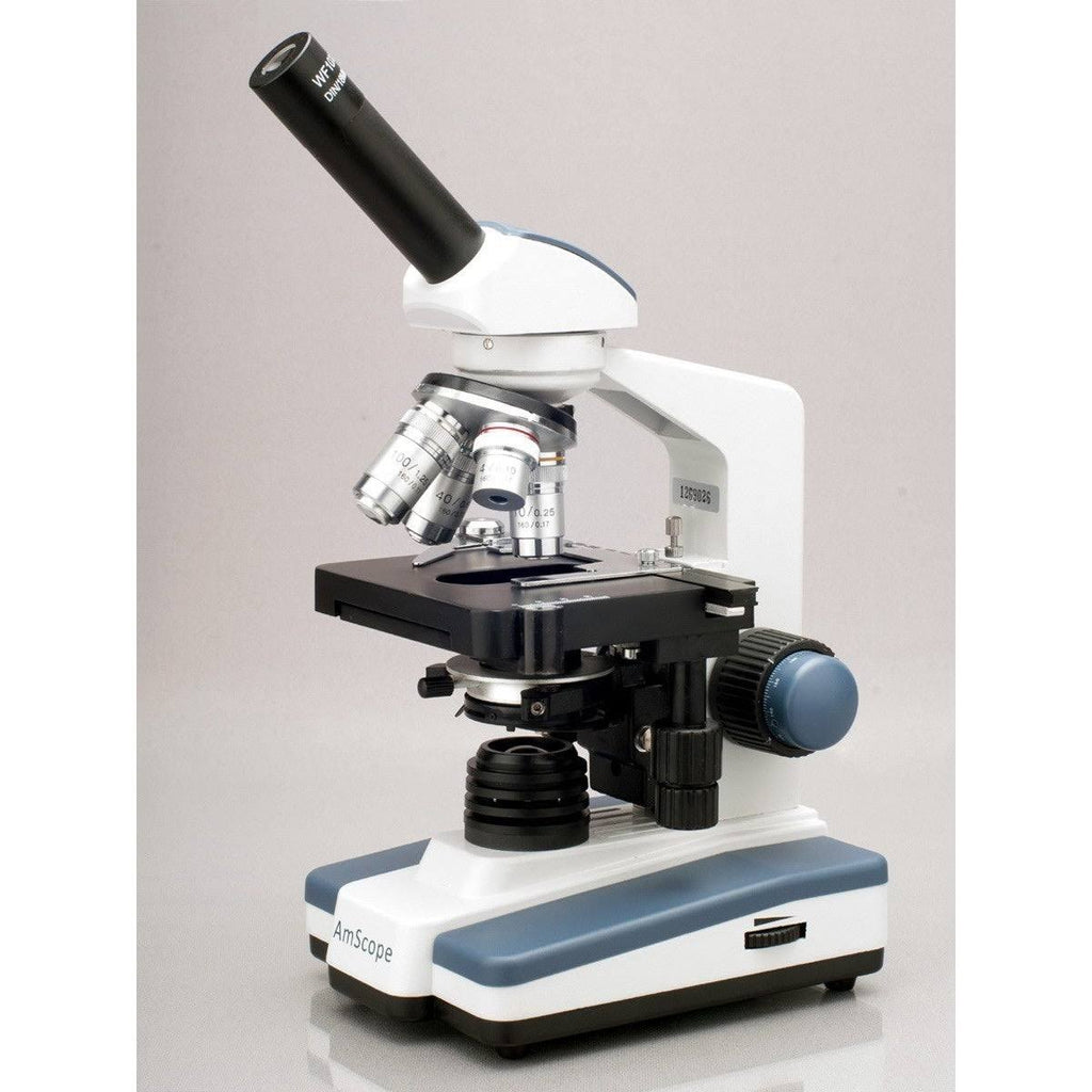 40X-2000X LED Monocular Compound Microscope with Mechanical Stage and Digital Camera R30800