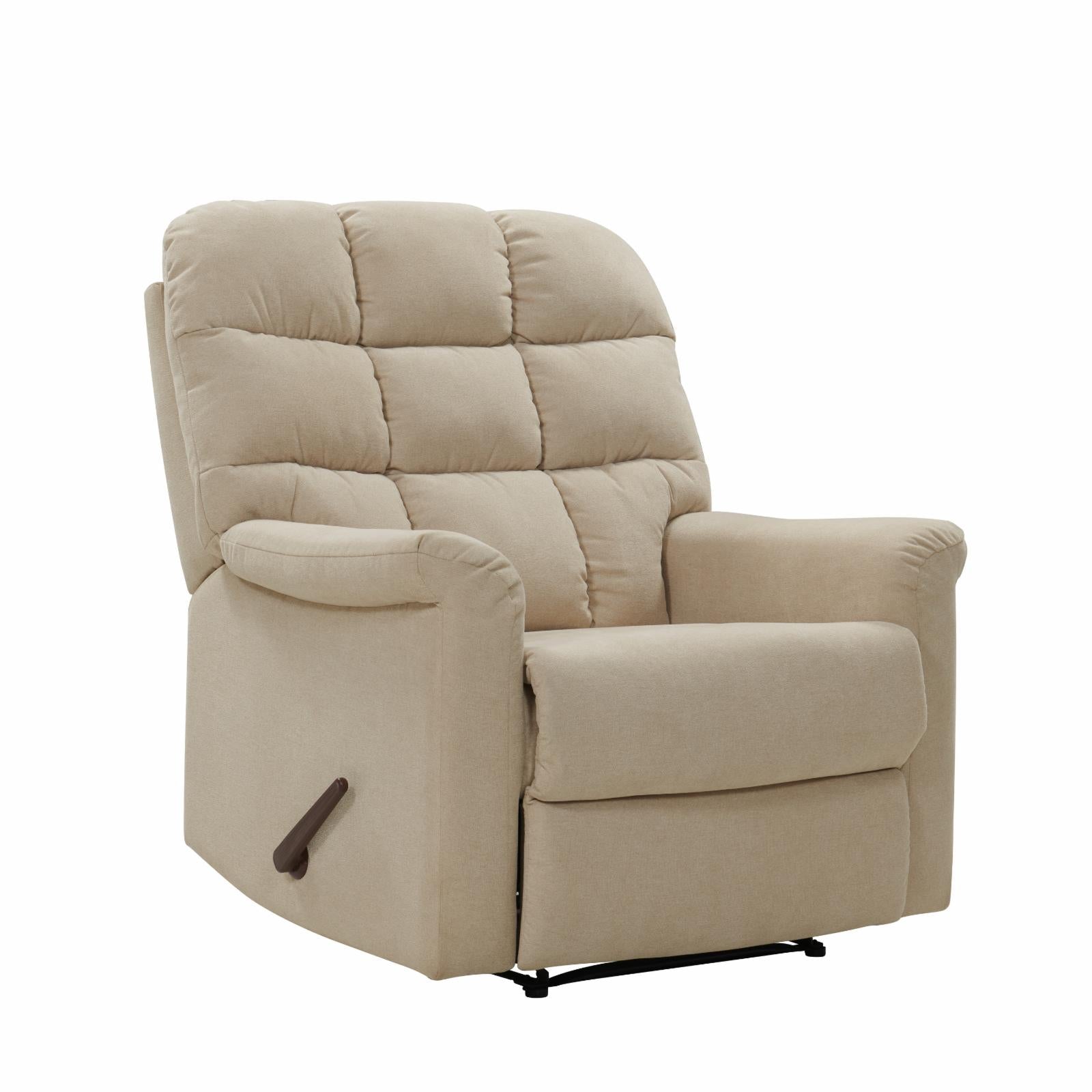 Extra Large Velour Tufted Back Wall Hugger Recliner Chair O716
