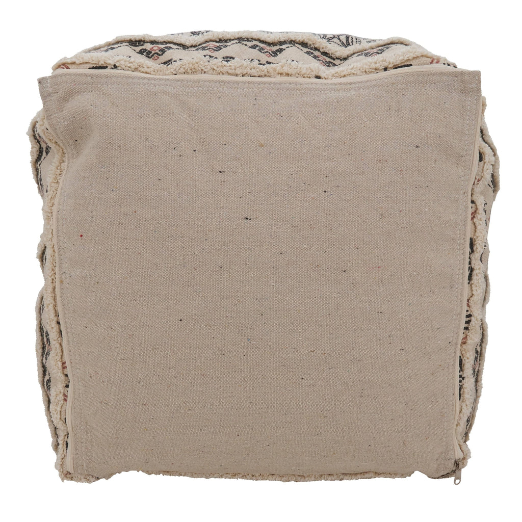 Cotton Floor Pouf with Tufted Design T6270