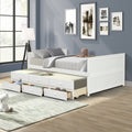 White Full Captain Bed with Twin Trundle and 3 Drawers H87822
