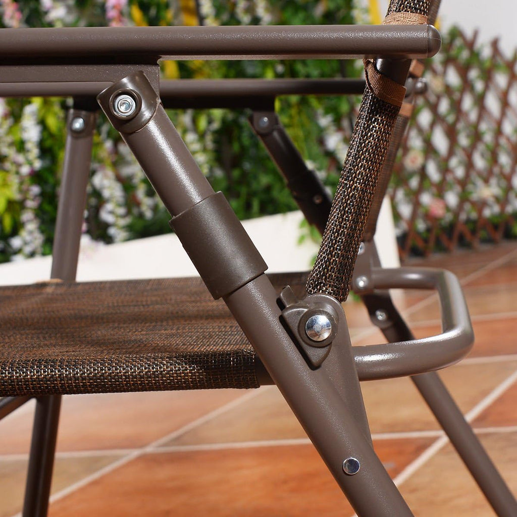 Set of 4 Patio Folding Sling Chairs Steel A1880