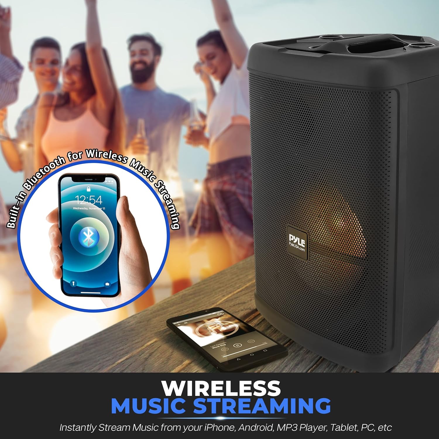 500W 15” Rechargeable Portable Bluetooth PA Speaker Z69114