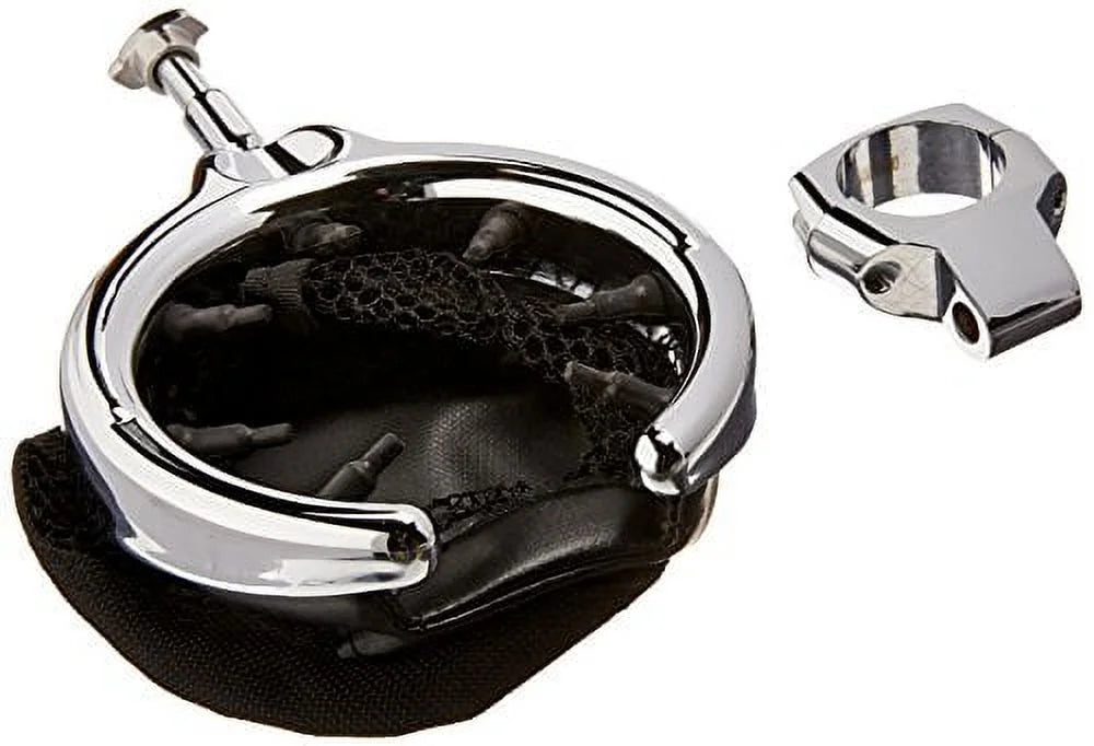 Chrome Motorcycle Handlebar Drink Holder with Mesh Basket S660
