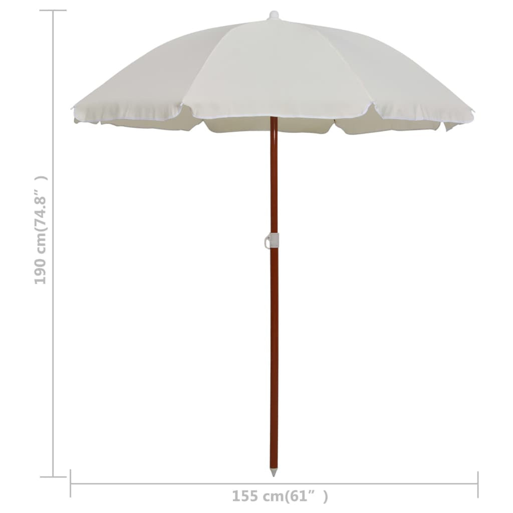 Sand Color UV Water-resistant Steel Pole Patio Parasol X139570