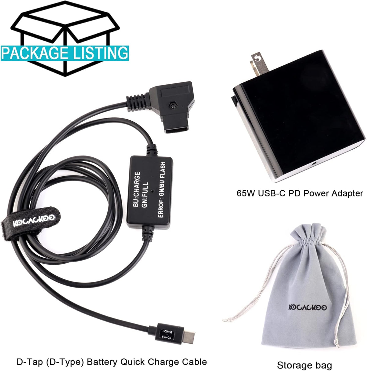D-Tap Battery Quick Charge Power Adapter Kit, Pack of 2 F32177