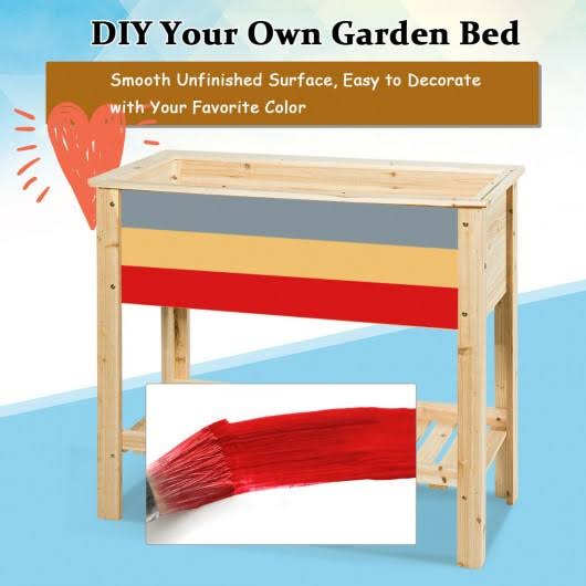 Raised Garden Bed with Storage Shelf Q712