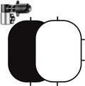 Black White 5x6.6ft Pop Up Backdrop with Carry Case F4258