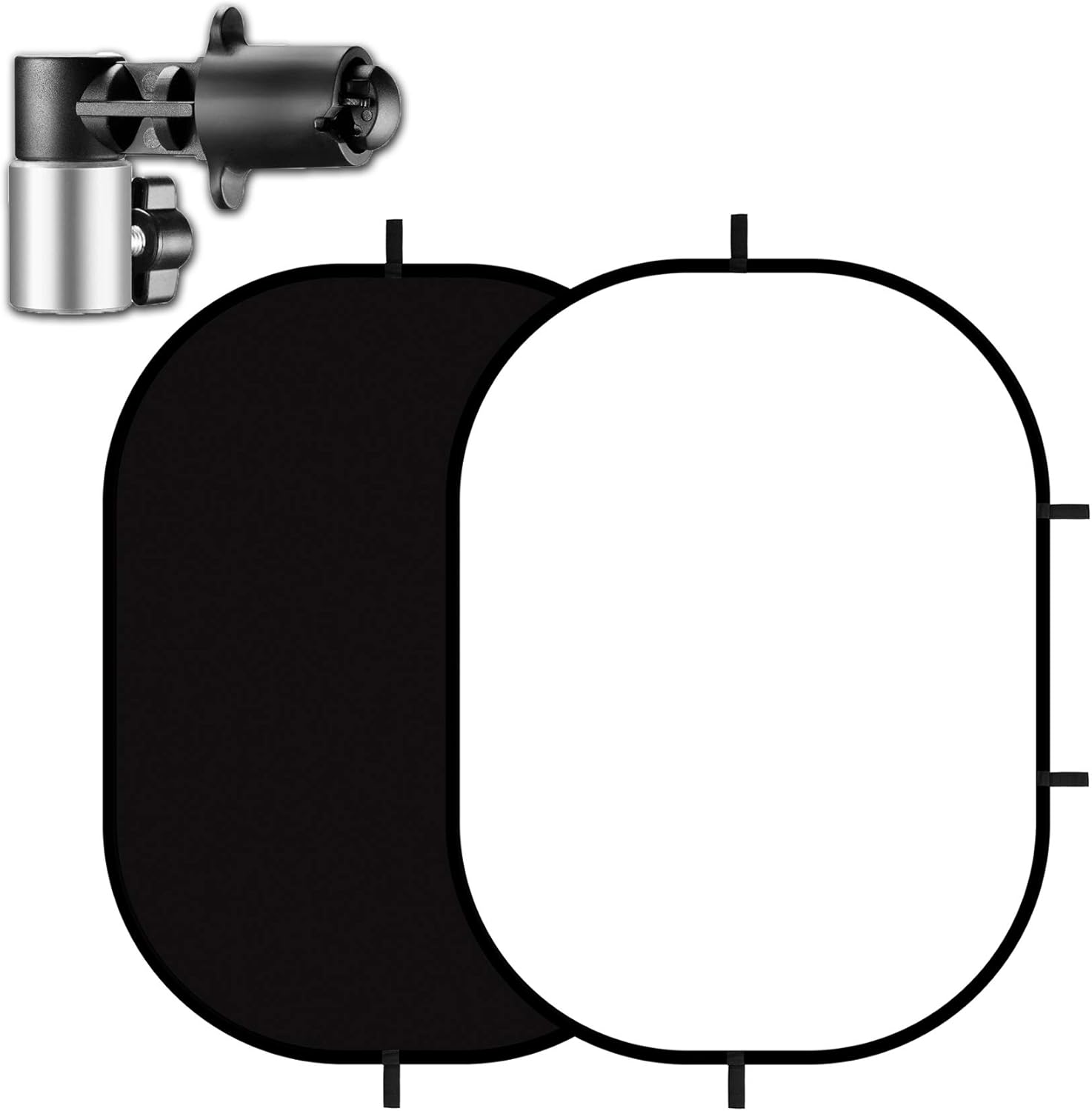 Black White 5x6.6ft Pop Up Backdrop with Carry Case F4258