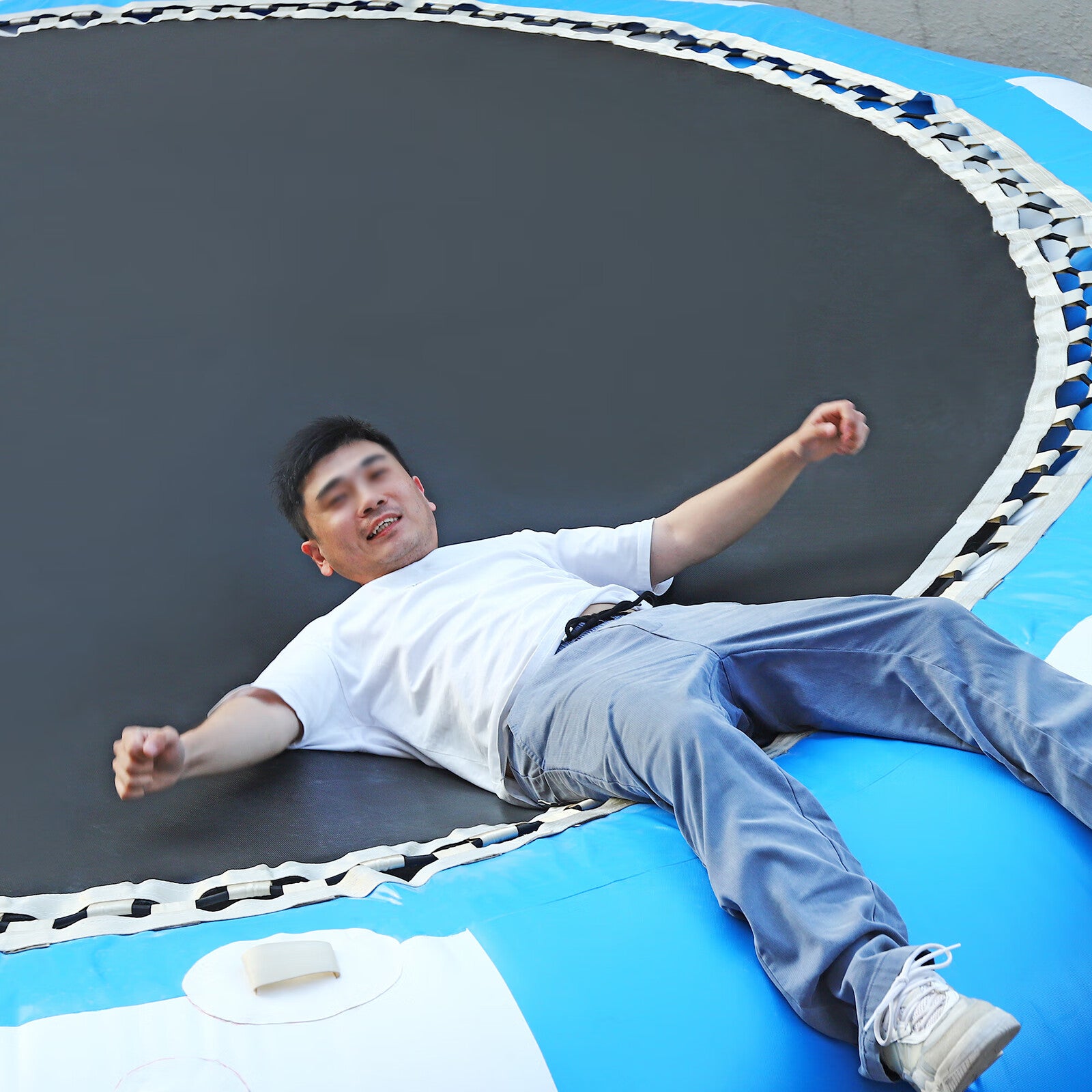 Inflatable Water Trampoline, 5M Round Floating Bouncer B4875