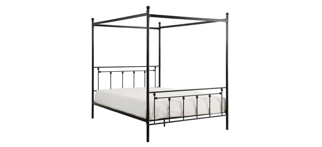 Black Metal Canopy Queen Bed E574