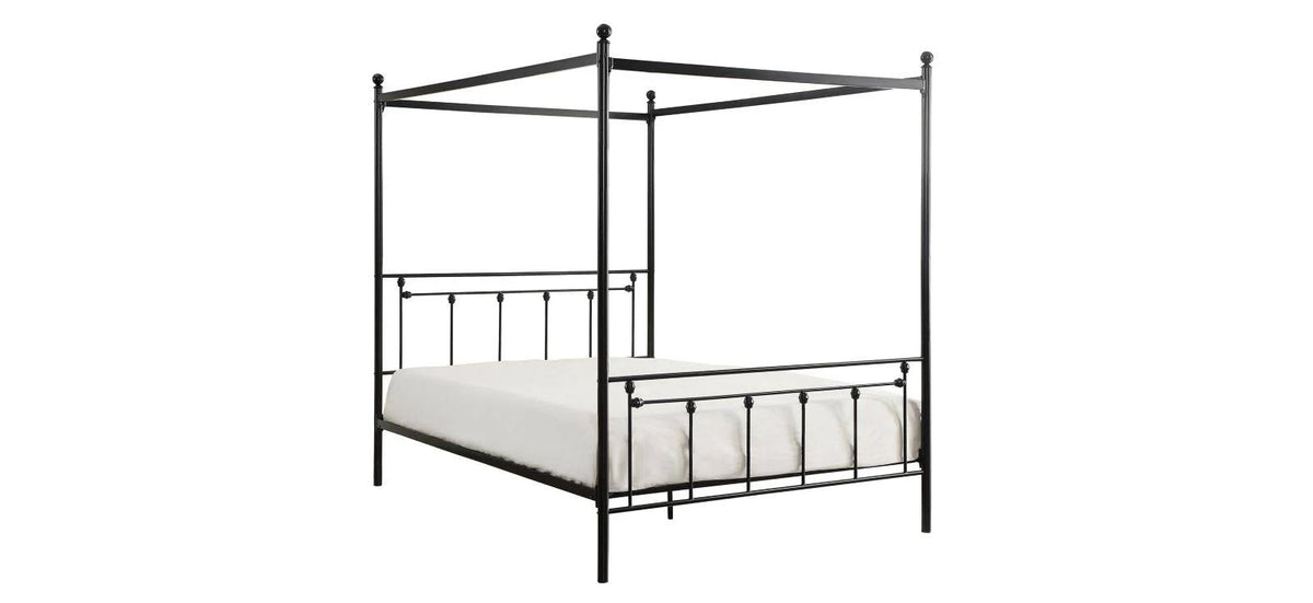Black Metal Canopy Queen Bed E574