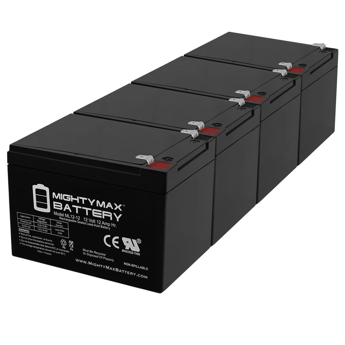 12V 12Ah F2 Scooter Battery - 4 Pack O618
