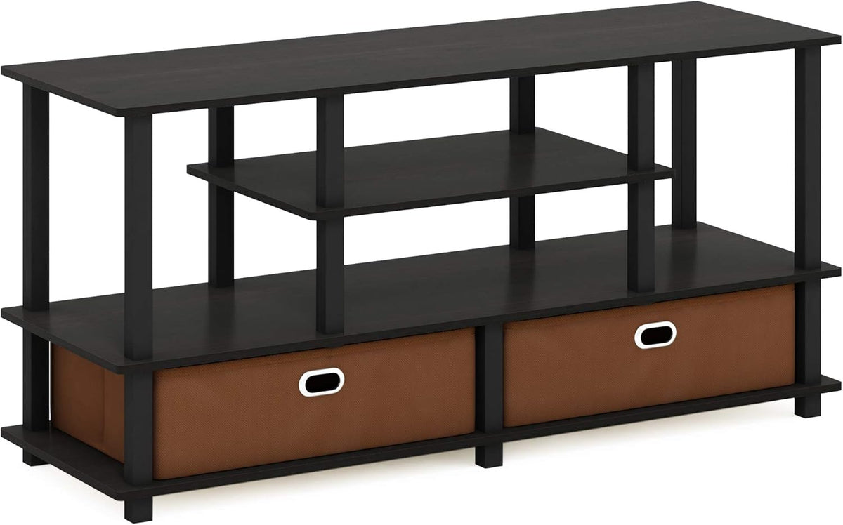 Espresso & Medium Brown End Table and Coffee Table with Bin Drawer F902