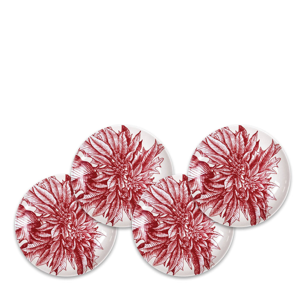 Poinsettia Canapé Plates Set of 4 S206