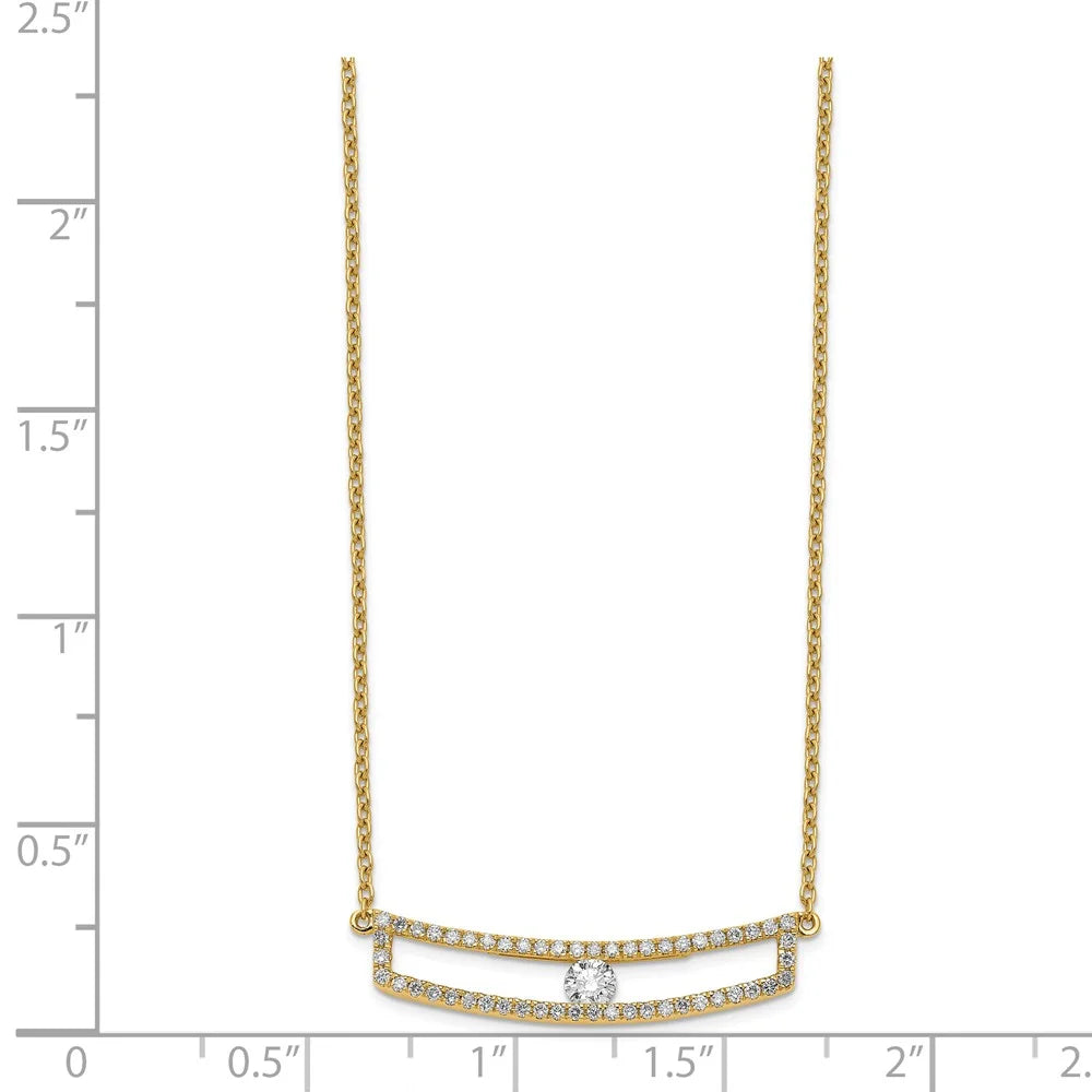 14kt Yellow Gold Polished Diamond Necklace 15.75 inch F377938