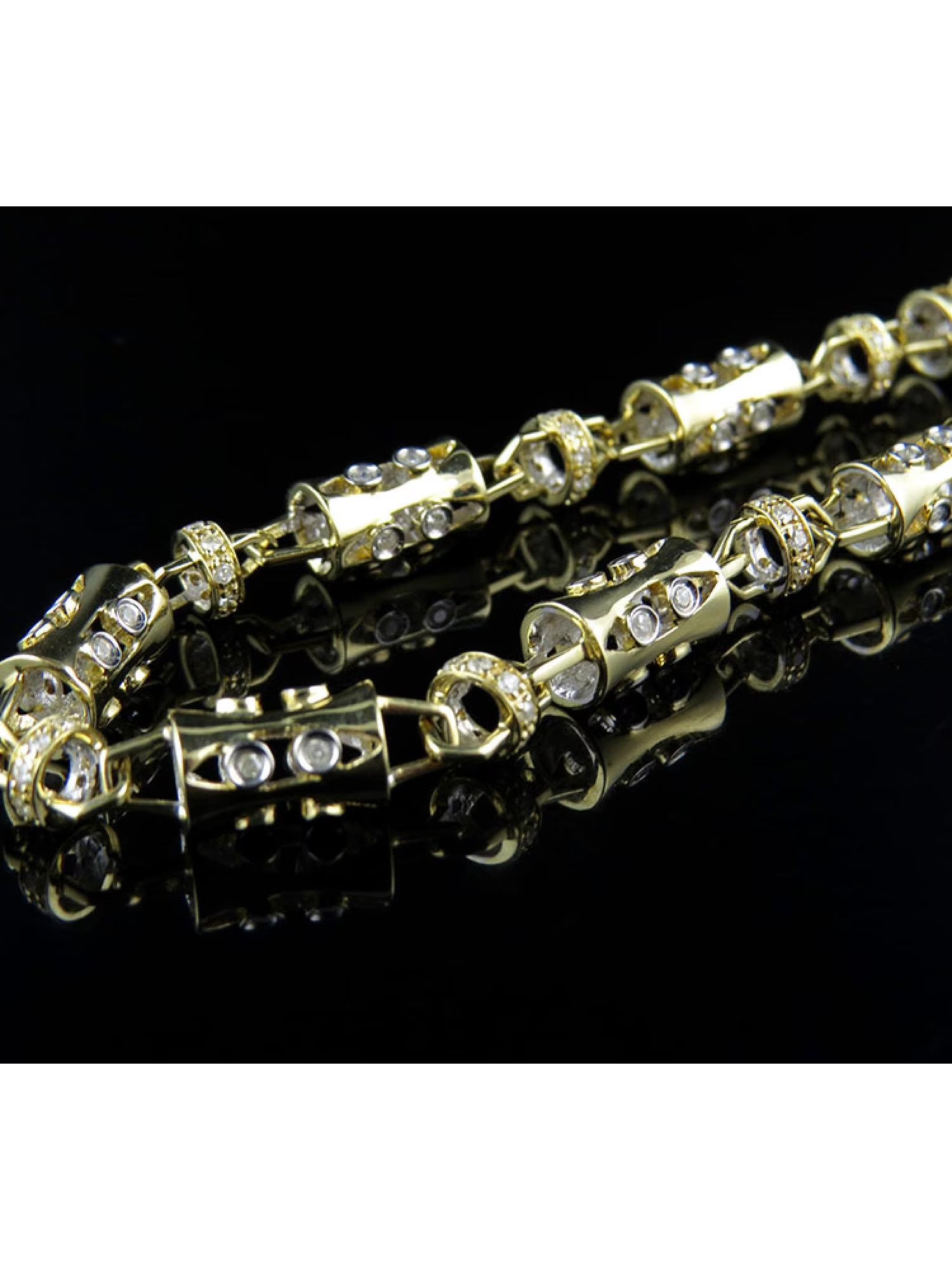 14k Yellow Gold Diamond Chain Necklace 30" T6924