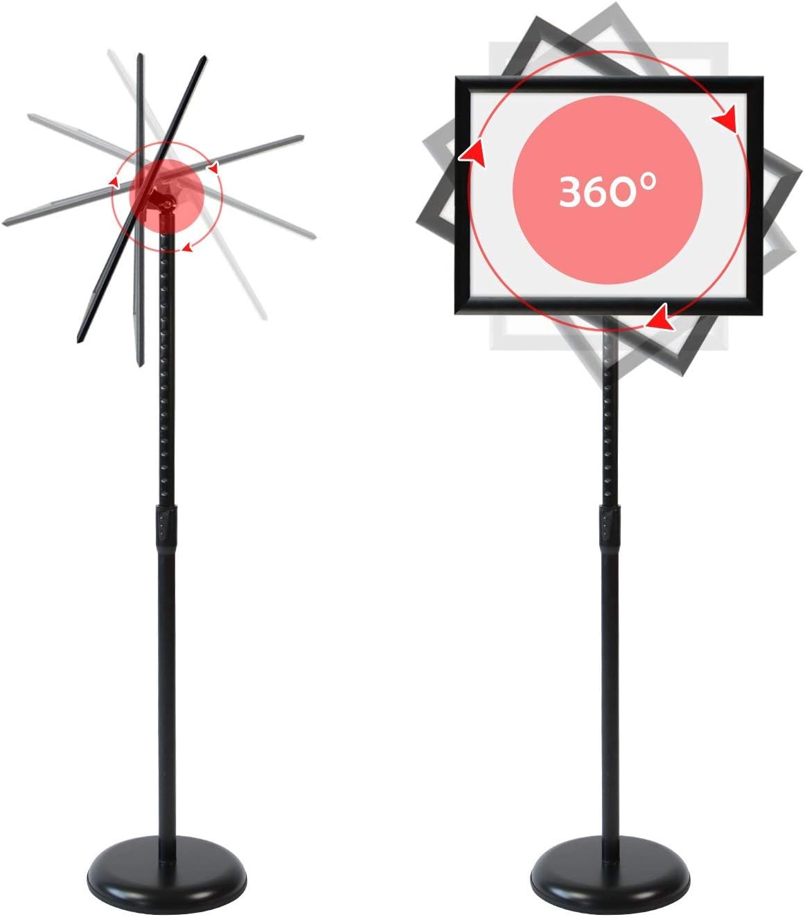 Black Pack of 2 Aluminum Floor Standing Sign Holder D287