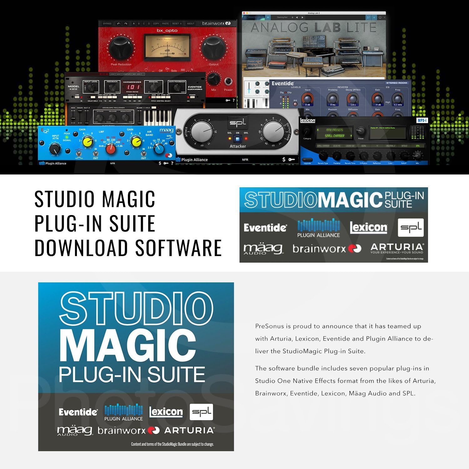 2x2 USB Recording System with Multimedia Reference Monitors and Microphone A841060