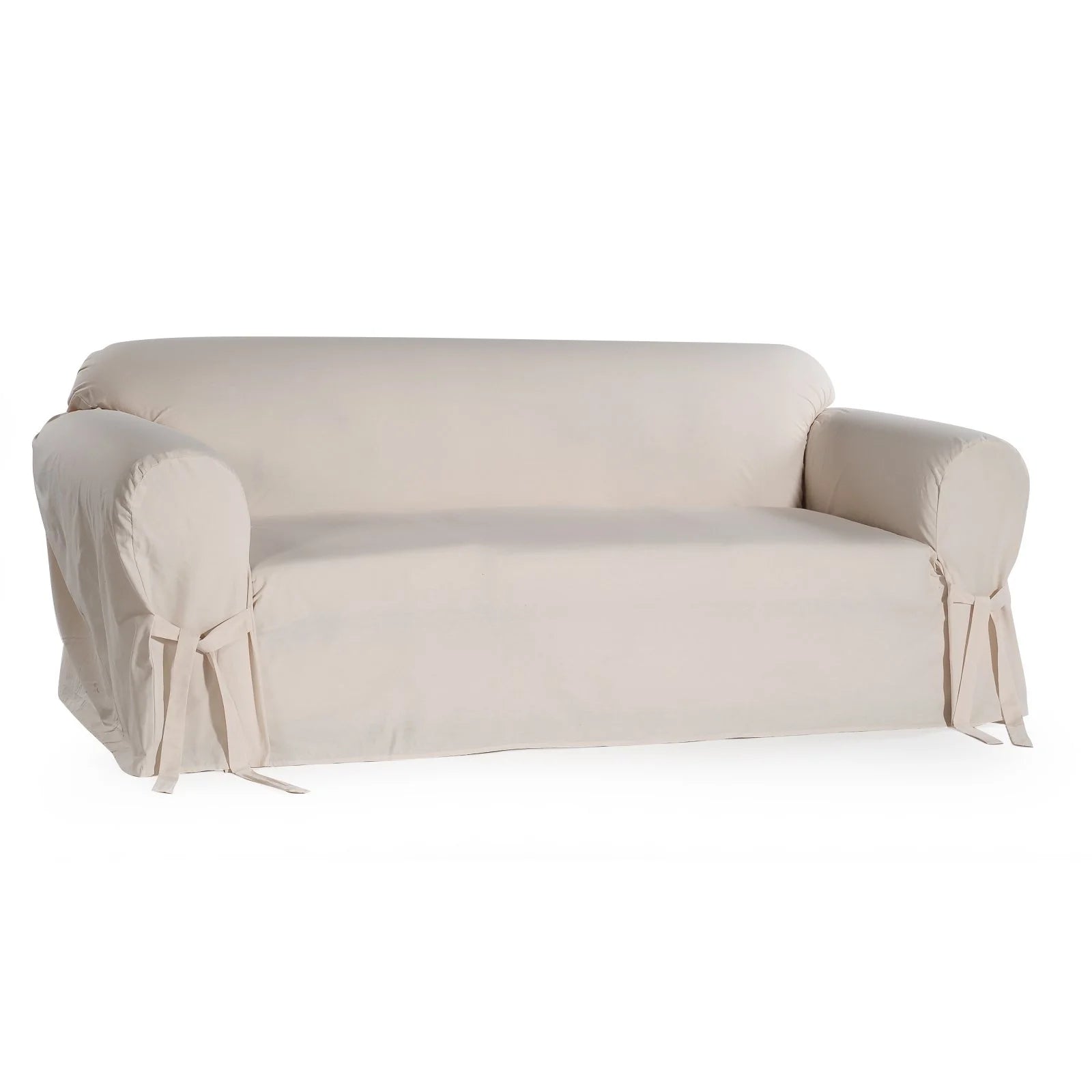 1-Piece Cotton Sofa Slipcover With Bowties V396262