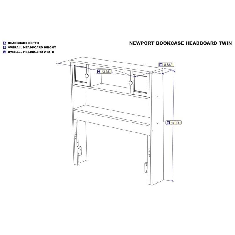 Twin Bookcase Headboard in Espresso Y689423