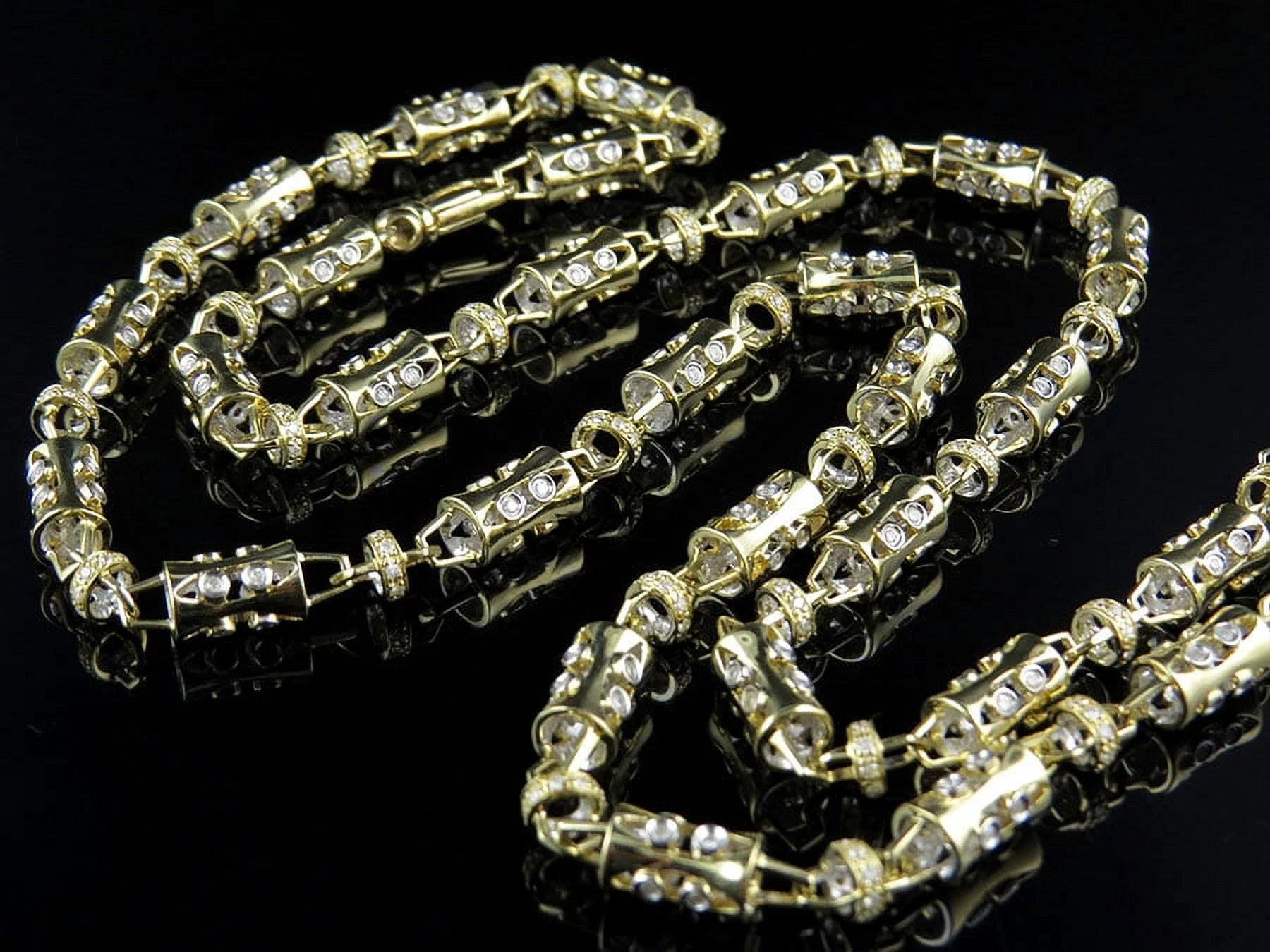14k Yellow Gold Diamond Chain Necklace 30" T6924