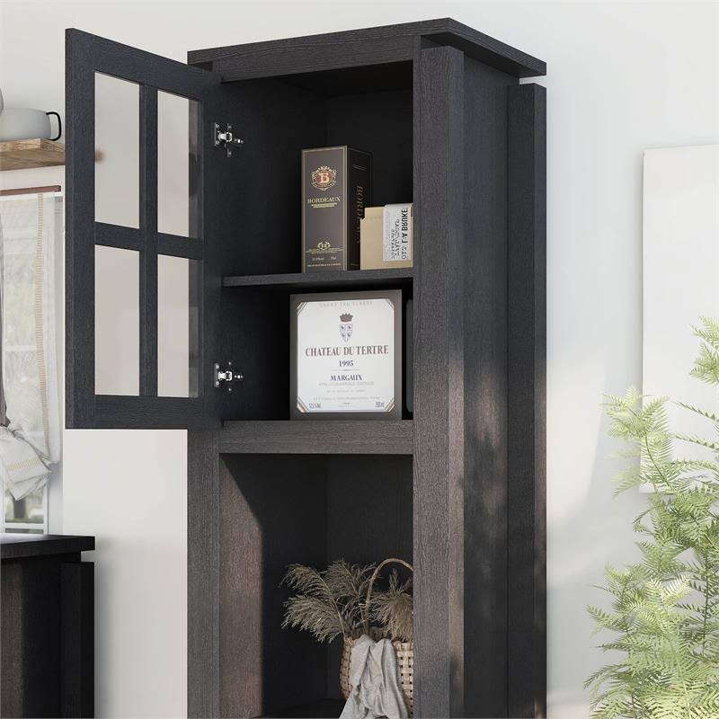 Black 4-Shelf Tower Cabinet D8147