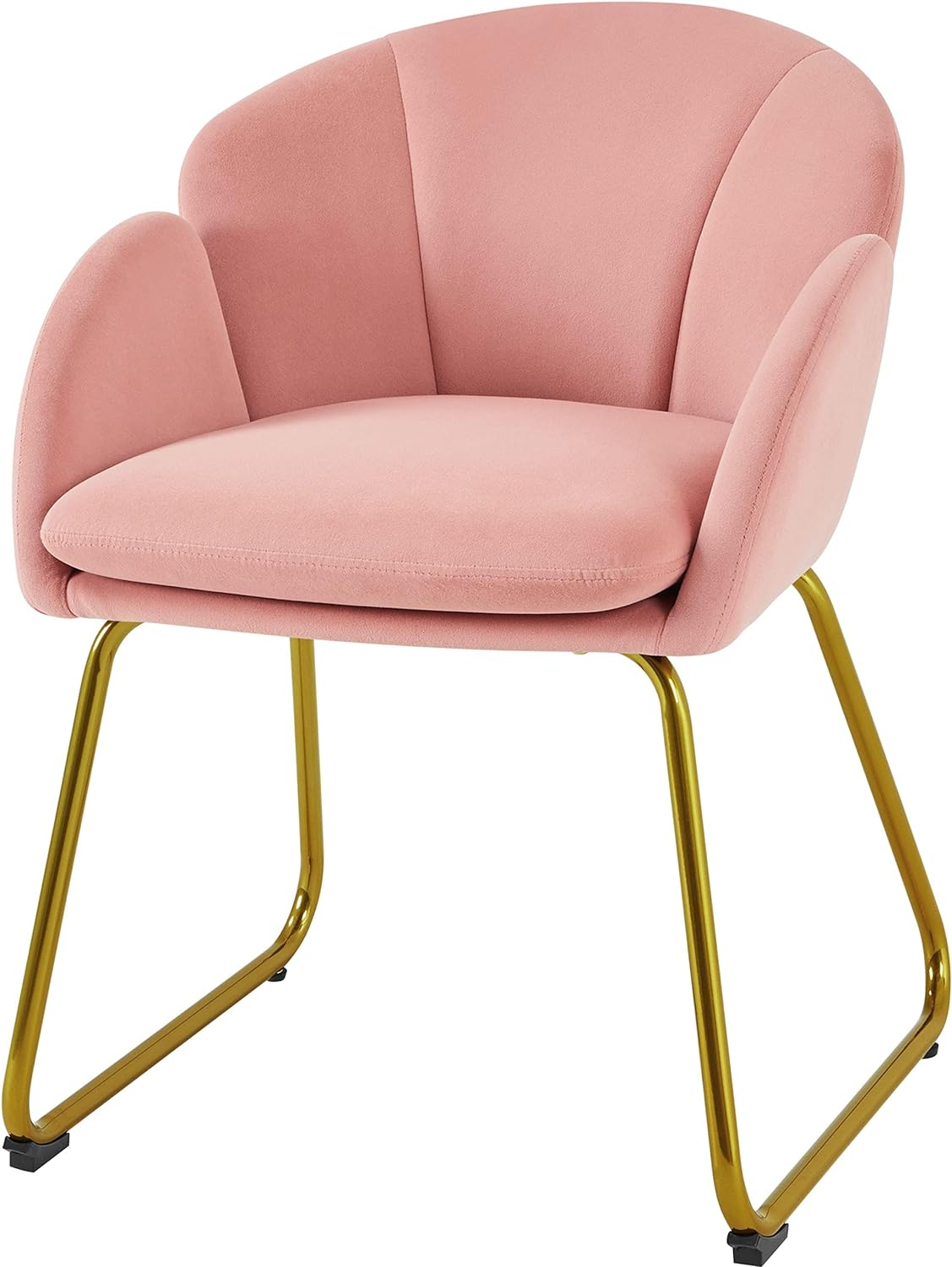 Flower Velvet Barrel Chair with Golden Metal Legs M7616