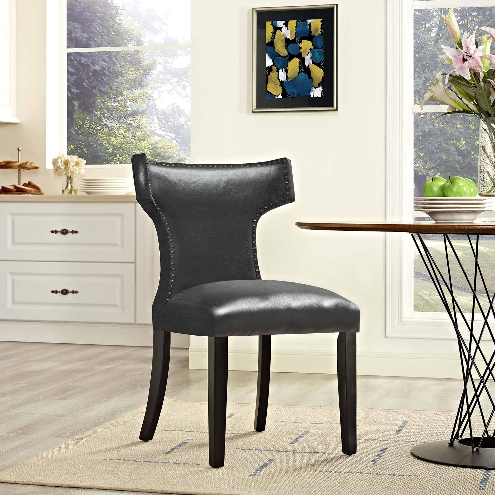 Black Vinyl Dining Chair G73775