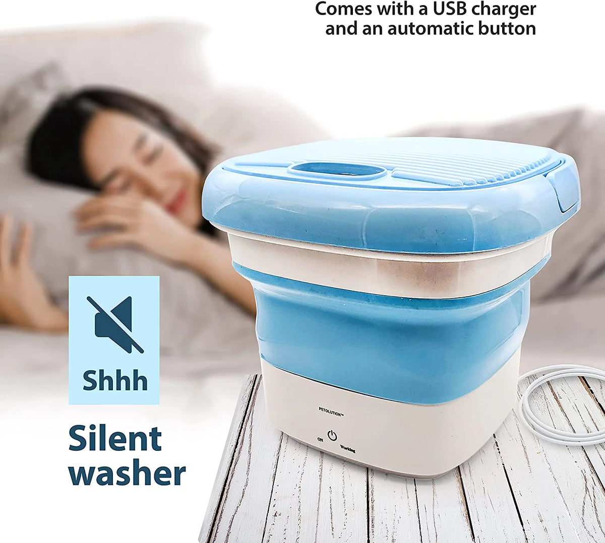 Pink Mini Portable Foldable Washing Machine Y5646