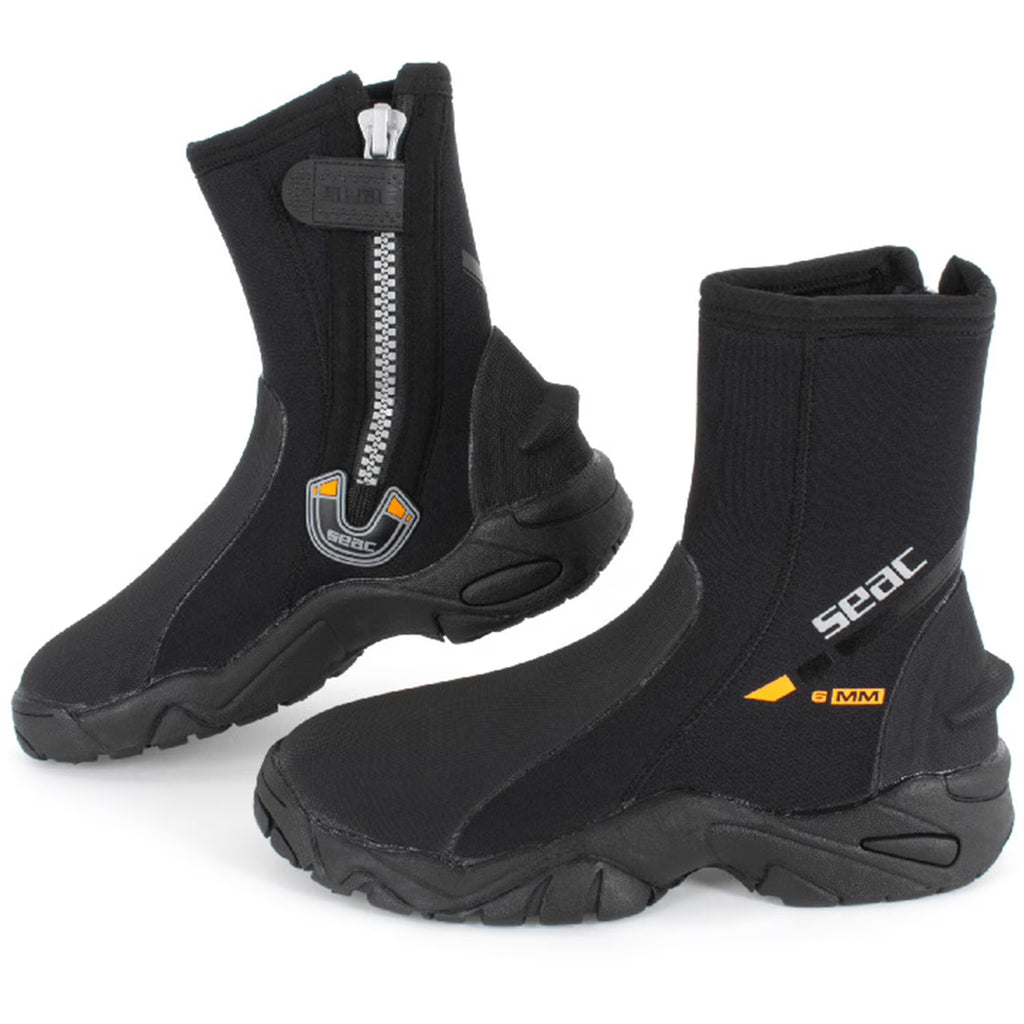 Black 6mm Neoprene Scuba Boot Shoes with Side Zipper, Size 11 I798