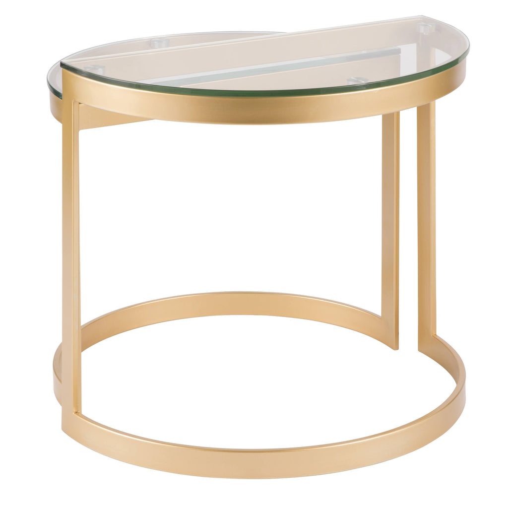 Nesting Tables Gold Clear Glass Top Set of 2 F798144