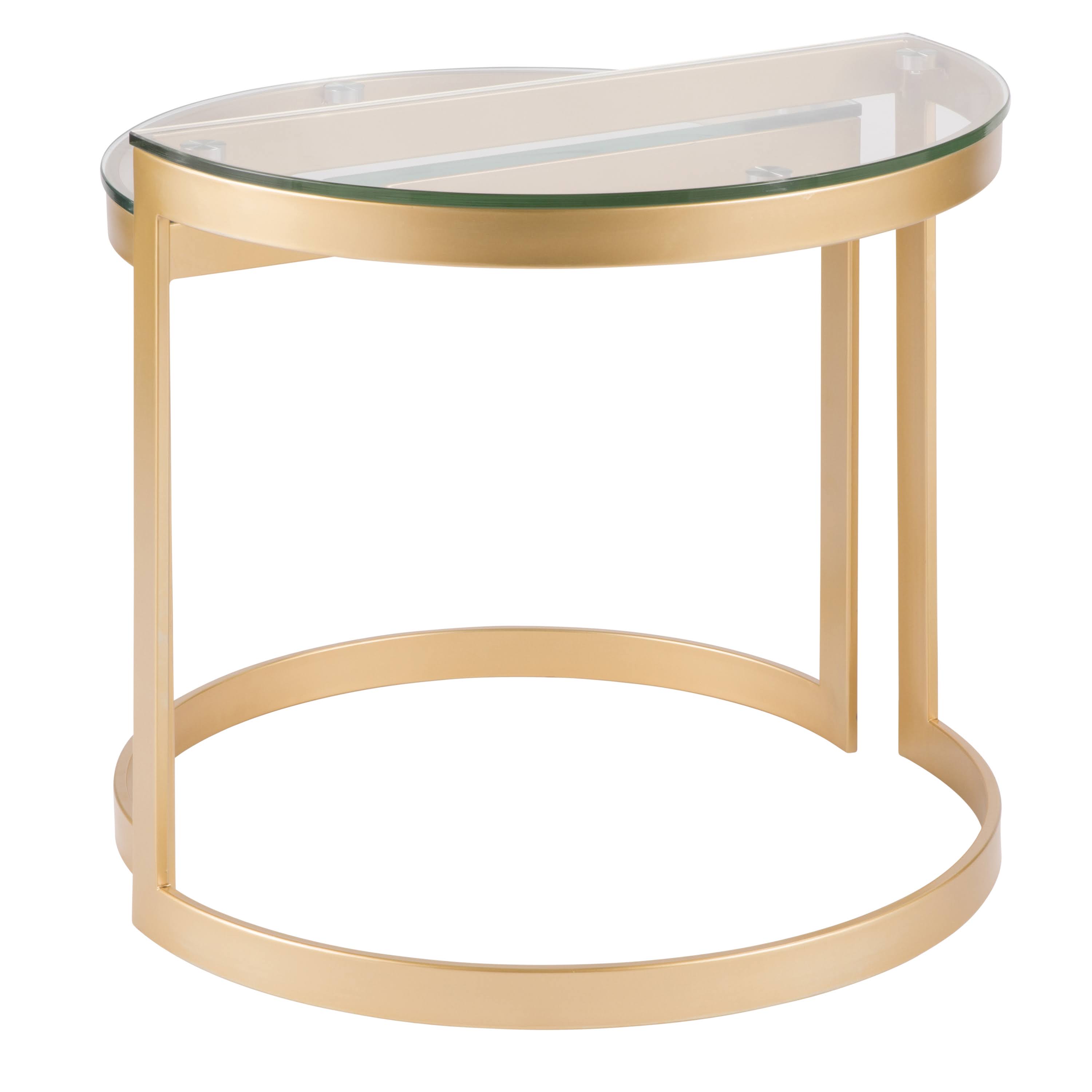 Nesting Tables Gold Clear Glass Top Set of 2 F798144