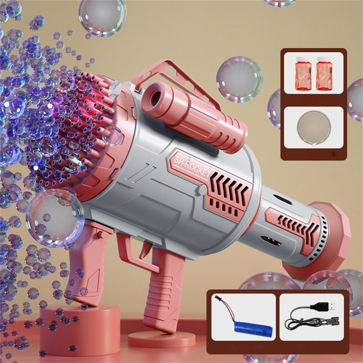 100 Hole Handheld Bubble Machine I45808