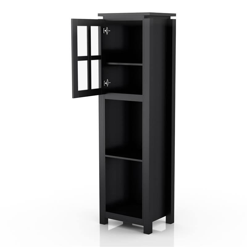 Black 4-Shelf Tower Cabinet D8147