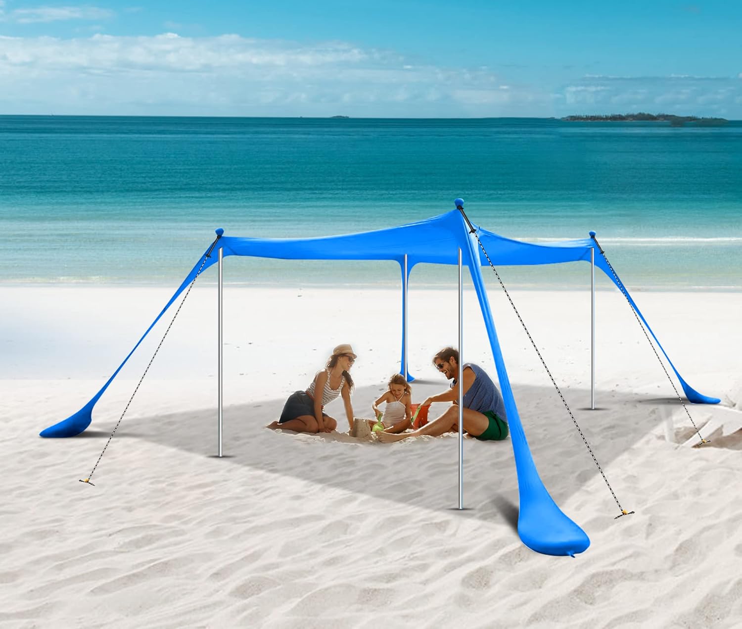 Blue 6.6Ft Pop Up Sun Shelter with Carry Bag H6467