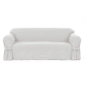 1-Piece Cotton Sofa Slipcover With Bowties V396262