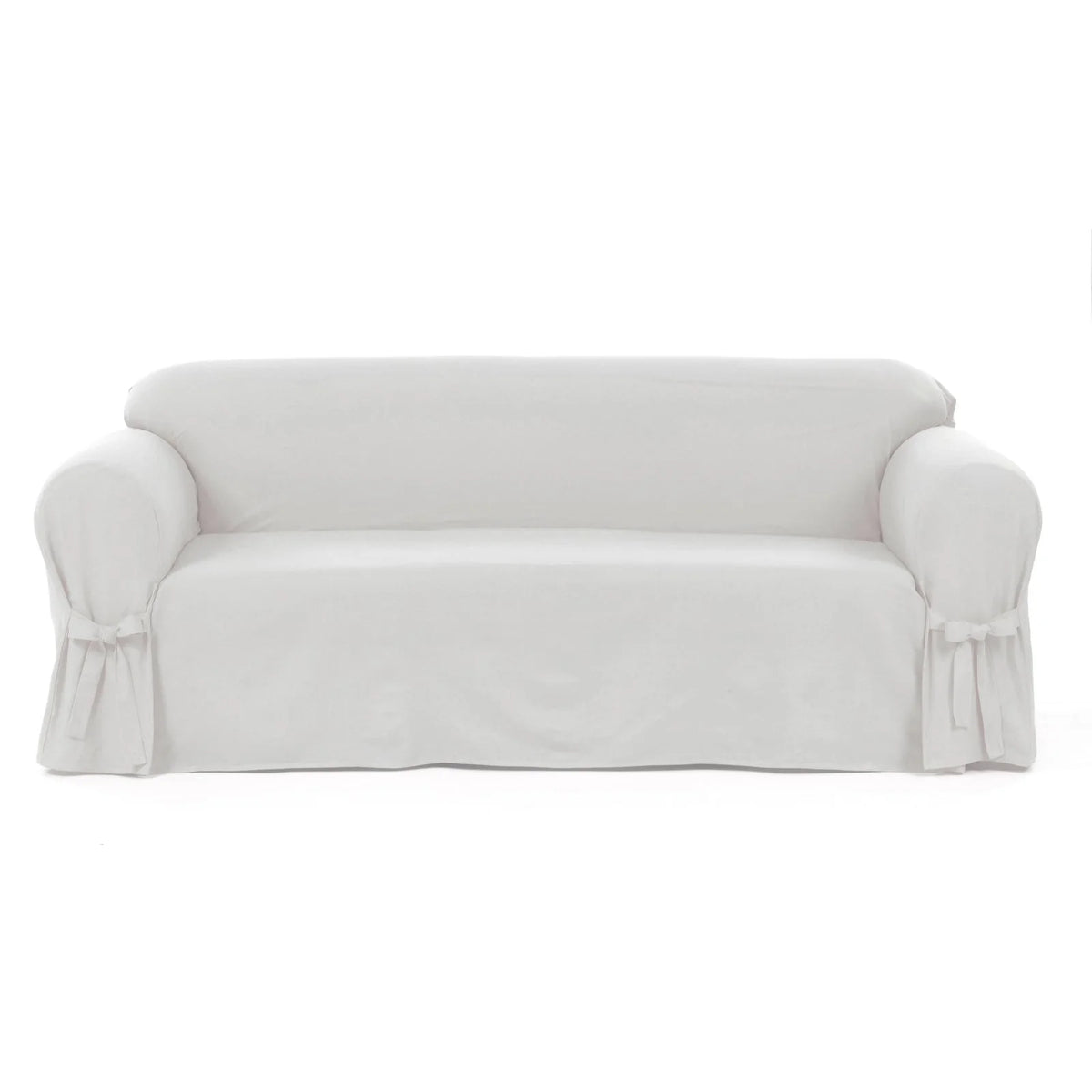 1-Piece Cotton Sofa Slipcover With Bowties V396262